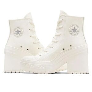 Converse Platform Chuck Taylor All Star High-Top Boots White Genuine Leather 5.5